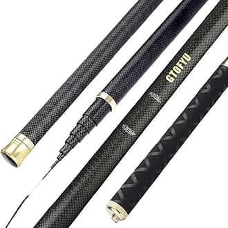 9Ft 12Ft 13Ft 18Ft 21Ft 26Ft 28Ft 30Ft Tenkara Rod Telescopic Pole Without Guides,Ultralight Travel Portable Collapsible Bass Crappie Rod,1 Piece Carbon Fiber Inshore Stream Trout Pole Free Tip