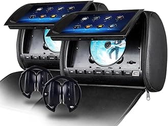 RoverOne 2 X 9'' Car Seat Headrest DVD Players, 1080P Monitor with HDMI Port Supports USB SD AUX IR FM Headphones