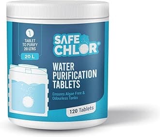 20 L | Chlorine Tablets for Watercan of 20 Ltrs, | Kills Germs, Prevents Algae | Water Purification | 1 tablet to treat 20 liters | Pack of 120 Tablets for 2400 Ltrs