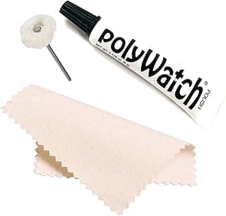 Polywatch Plastic Polish Kit – 5ml Scratch Remover for Plastic, Acrylic & Hesalite Watch Crystals – Includes Buffing String & Polishing Cloth – Restores Clarity on Watch Faces