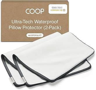 Ultra-Tech Pillow Protector for Memory Foam Pillows, Waterproof, Pack of 2 Queen Size Pillow Covers, Oeko-Tex Certified, Breathable, Zippered Covers, Machine Washable