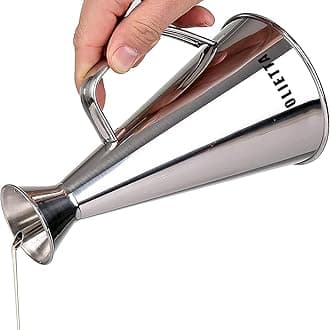 Olietta Stainless Steel Non Drip Leak Proof No Mess Oil Dispenser and Vinegar Cruet Pourer and Drizzler for Kitchen 17oz 500ML - Great for Pouring Olive Oil and Liquids - Easy to Clean & Leakproof