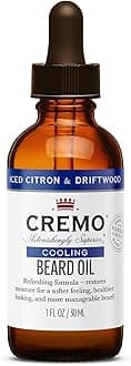 Cremo Beard Oil, Iced Citron and Criftwood,1 fl oz - Restore Natural Moisture and Soften Your Beard To Help Relieve Beard Itch