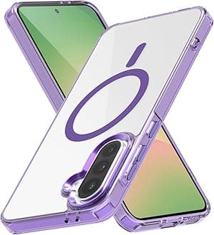 Lunivop for Samsung Galaxy A37 /Galaxy A36 / A56 Case Hard [Compatible with Magsafe ] Yellowing Resistant Magnetic Cover Clear para 6.7 inch Rugged Best Phone Cases Purple