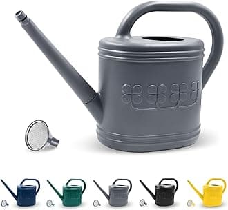2 Gallon Watering Can, Outdoor Watering Can for Plants, Garden Water Can with Removable Long Spout and Stainless Steel Sprinkler Head, Large Water Can for Greenhouse (Grey, 2 Gallon)