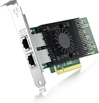 10Gb PCI-E Network Card X540-10G-2T Compatible for Intel X540-T2, Dual RJ45 Copper Port, X540 Chipset, PCI-E X8, 10G PCI Express LAN Adapter NIC Support Windows Server, Win 7/8/10/Visa, Linux, Vmware