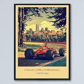 Vintage F1 Racing Circuit Gilles Villeneuve 12 JUIN 1999 Poster, Race Car Print, Vintage Car Racing Poster, Race Fan Gift, Executive Office Decor, F1 Gift Idea Xorq2S