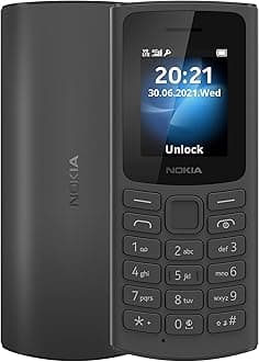 Nokia 105 4G Feature Phone With Long-Lasting Battery, Classic Quality Design , Packed Features, Classic Games, Radio, Flashlight And Plenty Of Storage Space, Dual Sim, Ram 48 Mb, Rom 128 Mb - Black