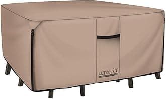 Square Patio Heavy Duty Table Cover - 600D Tough Canvas Waterproof Outdoor Dining Table and Chairs General Purpose Furniture Cover 94 inch