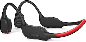 Philips Go A7607 Open-Ear Bone Conduction Bluetooth Headphones With Bluetooth Multipoint, Ip66 Water-Resistant, Black - On Ear