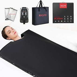 Low EMF Portable Infrared Sauna Blanket for Detox and Home Relaxation, Adjustable 20-60 Min Timer, 95-167℉ Temp Range, 6 ft x 2.95 ft, Durable PU Leather Cover