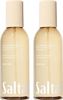 Body Mist 2 Pack - Fine Fragrance, Lightweight Body Spray Mist with Salt Water Vanilla Scent. Long Lasting Perfume Mist. 2x 8oz Bottles