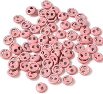 50Pcs/Pack 3/4/5mm Mini Buttons for DIY Doll Clothes Round Candy Color 2 Holes Card Making Scrapbooking Buttons Sewing Accessories(4mm,Pink)