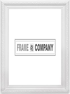 White 12" x 10" Ready to hang or stand Ornate Shabby Chic Picture/Photo/Poster frame with MDF backing board and High Clarity Styrene Shatterproof Perspex Sheet