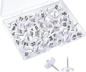 100 Pcs 1 to 100 Small Number Push Pins with Numbers Plastic Head Thumb Tacks Bulletin Board Thumbtacks Travel Map Pins Decorative Pushpins with Steel Point for Presentations Photos Posters White
