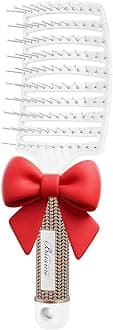 Hair Brush, Vented Curved Styling Brush for Faster Blow Drying, Professional Detangling Brush for Women and Men, White