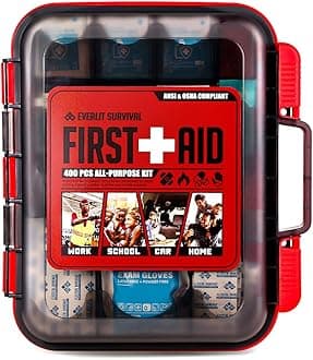 400 Pcs OSHA/ANSI Compliant First Aid Kit Type III Class A Medical Kit Professional Med Kit Supplies for Contractors, Warehouse, Office, School, Home, Disaster, Car, Business, Restaurant