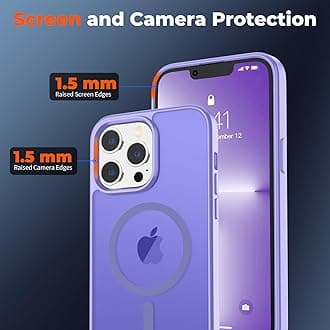 Magnetic for iPhone 13 Pro Max Case, [Compatible with MagSafe] [10 FT Military Grade Drop Protection] Slim Translucent Matte Shockproof Anti-Scratch Phone Case, Light Purple