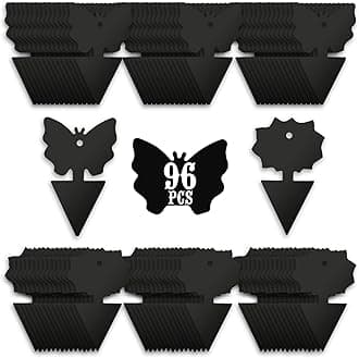 USKICH Sticky Traps Gnat Killer Fruit Fly Traps Non-Toxic and Odorless Fungus Gnat Traps Insect Traps Black Sticky Trap for Indoor and Outdoor Plants（96Pcs Black）