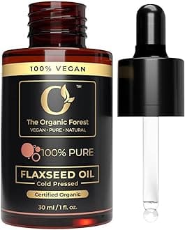 100% Plant Based Flaxseed Oil for Skin, Hair & Body - 100% Organic Cold Pressed Carrier Oil - Ideal for Aromatherapy, Massage & Essential Oils Mixing - Natural Moisturizer for Dry Skin