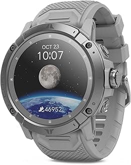 VERTIX 2S Adventure GPS Watch, 40 Days Battery Life, GPS Navigation with Global Offline Maps, Route Planner, Heart Rate Monitor, Rock Climbing, Skiing, Running, Biking - Moon Silver