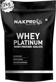 NAKPRO NUTRITION Platinum Whey Protein Isolate | 2kg Double Rich Chocolate | 28g Protein| Trustified Certified