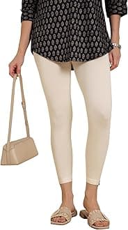 TWIN BIRDS Viscose Elastane Stretch Leggings for Women | Mid Rise Skinny Fit, High Ankle & 7/8 Cropped Length Active Legging