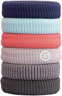 Gimme Beauty - Thick Fit Hair Bands - Rustic - Damage Free Hair Ties - Made with Seamless Microfiber Elastics - Thick + Curly Hair Accessories - No Snagging, Dents, or Breakage (6 Count)