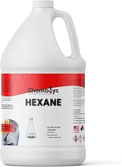 Chemboys Hexane –- High Purity Solvent for Botanical Oil Extraction - Industrial Non Polar Solvent for Cements, Ink - Made in USA - Half Gallon (64 fl oz)