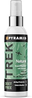Pyramid Trek Natural Mosquito & Insect Repellent Spray. 40% Citriodiol. DEET-Free. Up to 10hr Protection. Baby Safe 6+ Months. Tick, Midge & Fly Repellent for Kids & Adults (100ml)