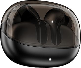 New Launch Airdopes Plus 311, Glass Design, Dual Mics ENx, Fast Charge, 50 Hrs Battery, Low Latency, IPX4, Bluetooth Earbuds, TWS Ear Buds Wireless Earphones with mic (Charcoal Black)