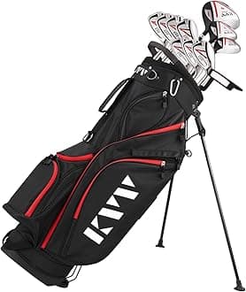 KVV Men’s Complete Golf Clubs Package Set Includes Driver, Fairway, Hybrid, 5#-P# Irons, Putter, Stand Bag, Head Covers, Right Handed