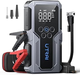 Car Jump Starter with Air Compressor, UTRAI 4000A 150PSI Car Battery Jump Starter 12V Battery Jumper Starter Portable Car Starter with LED Lights Jumper Cable, Storage Case (8.5L Gas/6.5L Diesel)