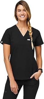 FIGSCatarina One-Pocket Scrub Top for Women – Slim Fit, Super Soft Stretch, Anti-Wrinkle Medical Scrub Top
