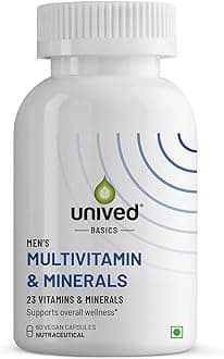 Basics Multivitamin & Minerals Capsule For Men|100% Rda Of All Vitamins With Algae Calcium & Plant-Based Vitamin D3 Plus Important Minerals|Complete Formulation For Health & Wellbeing,1 Count