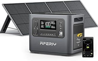 AFERIY Solar Generator P210 with 200W Solar Panel 2400W Portable Power Station 2048Wh | AC Output with 120V,2400W,Solar Generator for Home Use,Outdoor Camping,Power Outage, Camping,Emergencies