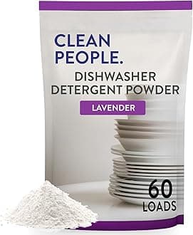The Clean People Dishwasher Detergent Powder | Cuts Grease and Rinses Sparkling Clean | Residue-Free (30 Ounce, Lavender)