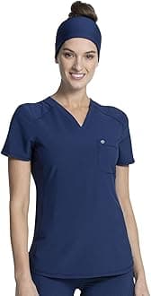 Cherokee Infinity V-Neck Nurse Scrub Top for Women with Rib-Knit Panel and Tuckable CK687A