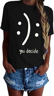 BLACKMYTH Women's T-Shirts Cotton Funny Graphic Design Casual Short Sleeve Top Tees