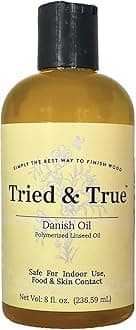 Tried & True Danish Oil, 8 oz. - Polymerized Linseed Oil Wood Finish & Sealer, Ideal for Furniture, Butcher Blocks, Salad Bowls, & More - Food Safe Wood Finish, Easy Application