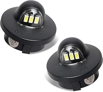 RUXIFEY LED License Plate Lights Tag Light Lamp Assembly Compatible with Ford F150 F250 F350 Super Duty Ranger Explorer Bronco Excursion Expedition, 6500K Black, Pack of 2