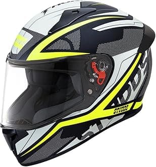 Studds Thunder Full Face Helmet D4 with Clear Visor (Matt Black N5, L)
