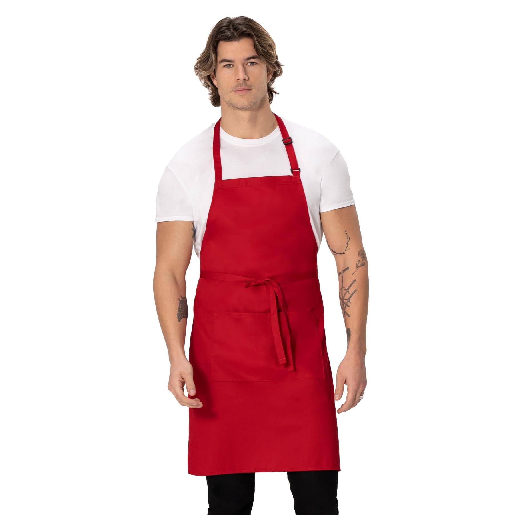 Chef Works Unisex Butcher Apron, Red