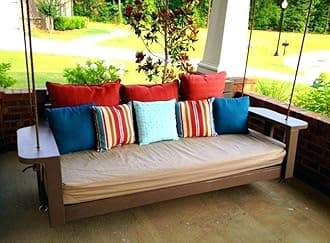 AD Planet Solid Wood 2 Seater Rope Swing Chair | Wooden Hammock Swing Sofa With Rope & Complete Accessories For Living Room, Indoor, Outdoor, Balcony & Garden | House Big Swings Jhula, Chocalate Brown