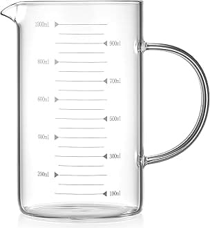 Unbreakable Glass Measuring Cup, Measuring Cups For drinking, Baking and Cooking, 1000ml (35oz) Multipurpose Measuring and Tea Cup, For Cooking and Beverage Use
