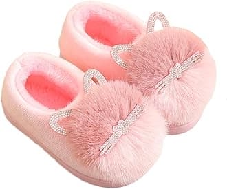 Toddler Cute Cat House Slippers - Fuzzy Winter Warm Soft House Shoes for Girls