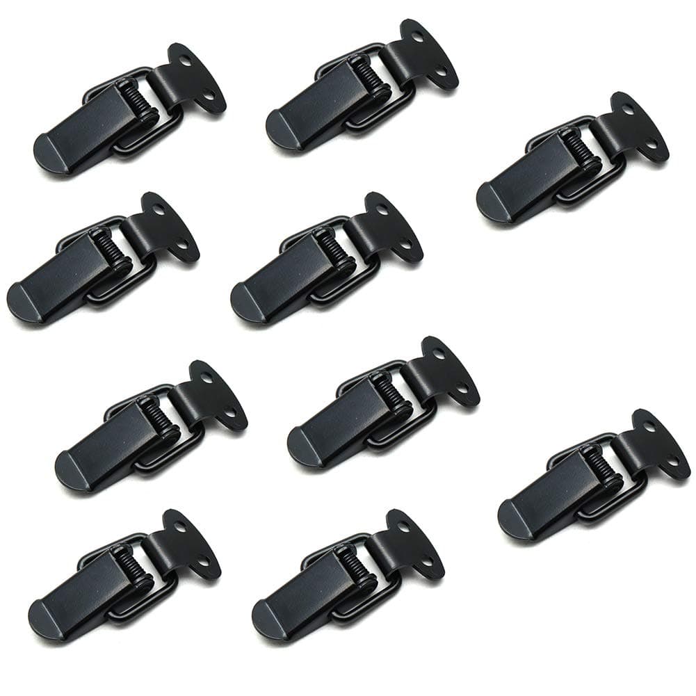 Toggle Latch Mini Size Toolbox Box Spring Loaded Latch Black - Pack of 10
