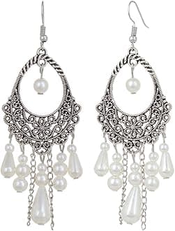 Shining Diva FashionLatest Bohemian Oxidized Silver Earrings For Women & Girls