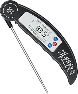 Flintronic Digital Instant Read Meat Thermometer, High Accuracy, °F/°C, Auto On/Off, Black, Kitchen Thermometer