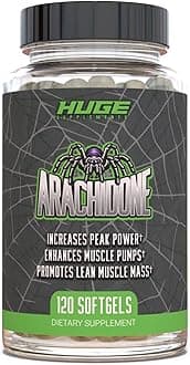 Huge Supplements Arachidone, Arachidonic Acid Supplement, Promotes Lean Mass & Increased Strength, Highest Dosed with 1000mg Per Serving, 120 Softgels